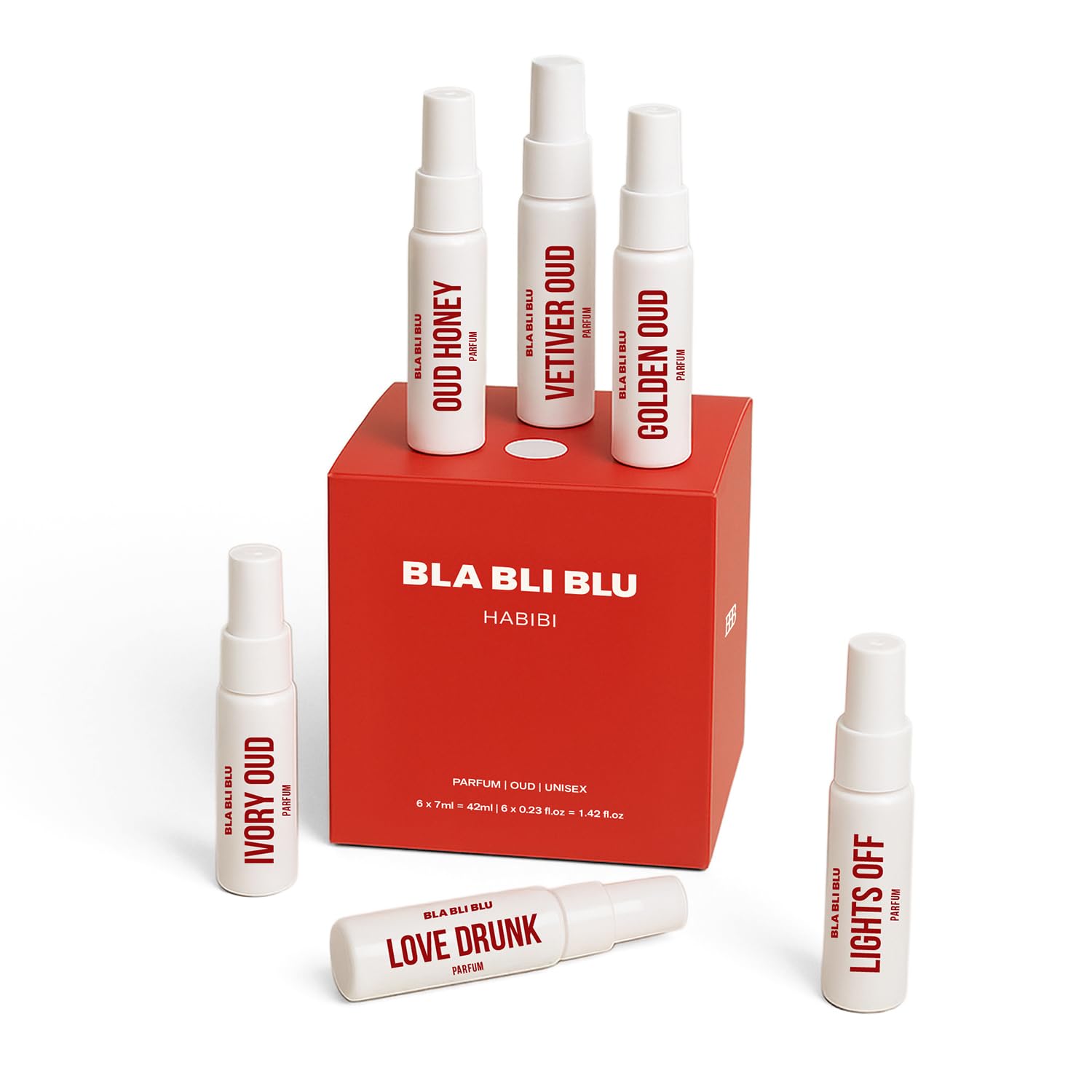 

BLABLIBLU Oud Collection Perfume Gift set Mini Travel Trial Pack Unisex for Men and Women |6x7ml|Long-Lasting Parfum Fragrances - better than EDP