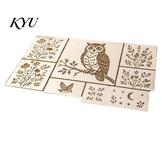 Nature Pattern Templates Garden Bloom Wall Stencil Kit, Reusable Floral Painting Templates, DIY Decor Art Modular Stencils for Walls Wood Fences