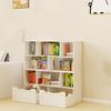 Toy Storage Organizer With 2 Movable Drawers Wooden Bookshelf Daycare Furniture With 8 Storage Cubbies And 2 Hooks For Playroom