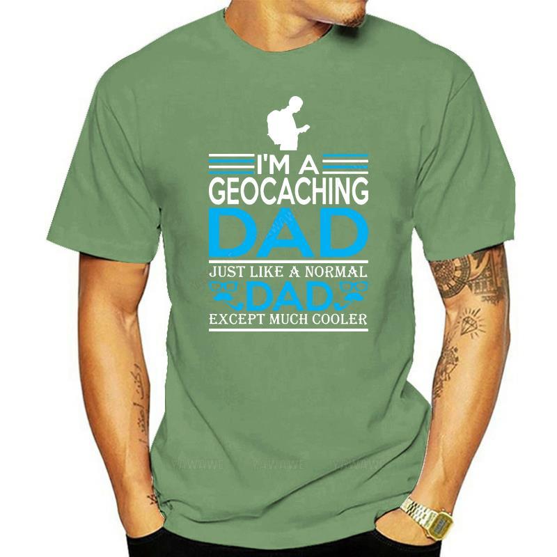 

Male tee black im geocaching dad like normal dad except cooler fitted cottonpoly t shirt men create O Neck Summer Style tshirt S