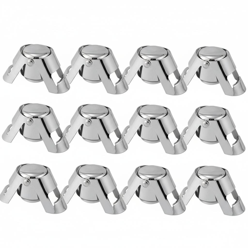 1/3/5/12PCS Steel Champagne Bottle Stopper Shiny Wine Bottle Stopper Sealer Leak-proof Bubble Sealing Tools Wine Beer Cork Plug 7