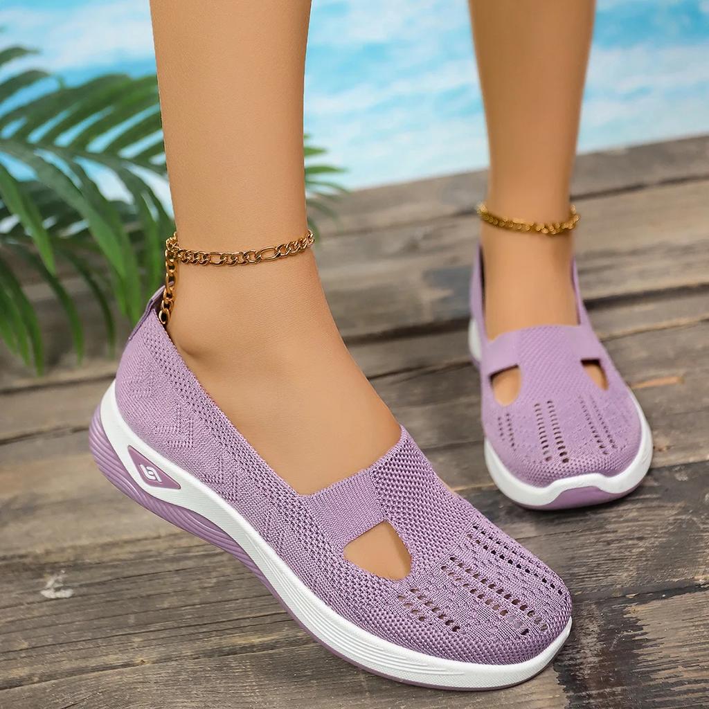 Fashion 2025 New Women's Sports Shoes, Fashionable, Breathable, Lightweight, Non-slip, Wear-resistant, Casual Sports Shoes, Flat Shoes