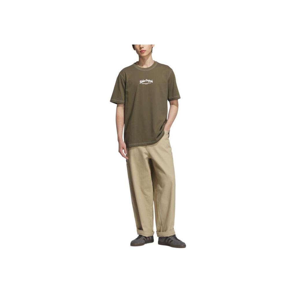 adidas Tricou Originale Wab Sport Gât Rotund Versatil Mânecă Scurtă Topuri Bărbați Rock-Măsliniu-Verde JX2631