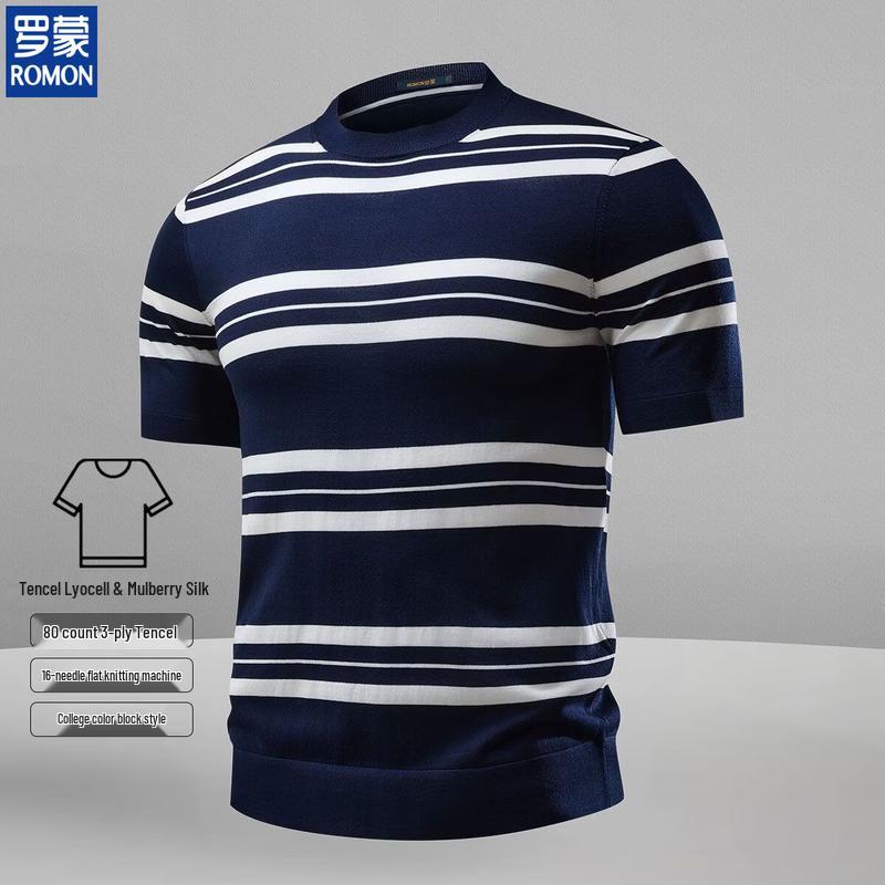 ROMON Men s Breathable Lyocell Blend Short Sleeve T-Shirt 3XL