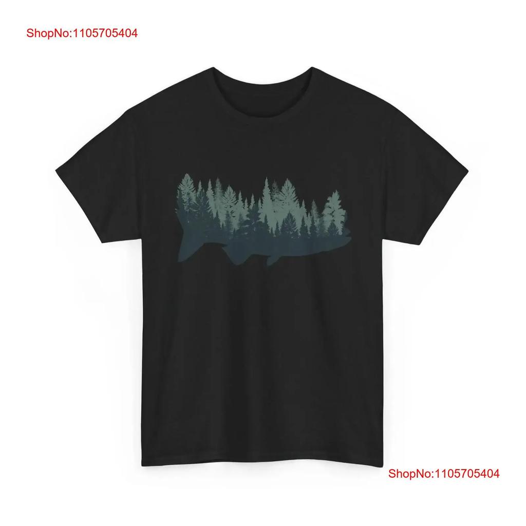 Wildlife Fishing T Shirt Pine Trees Fisherunisex Nature Lovers Vintage Designer Clothes Stylish