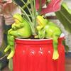 Miniature Frogs Figurines Plant Decoration for Pot,Frogs Garden Decors Frogs Statue Planter Huggers for Flower Ornament