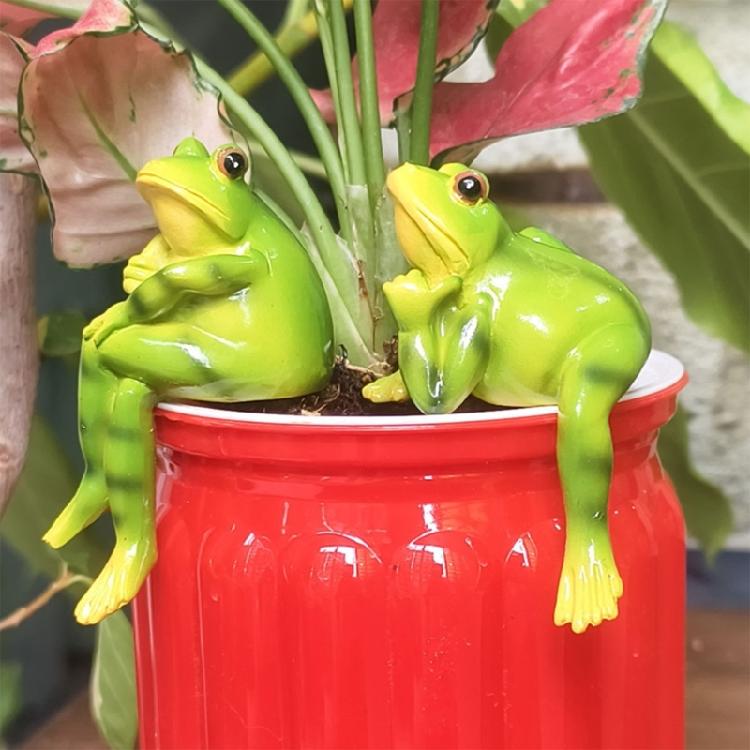 Miniature Frogs Figurines Plant Decoration for Pot,Frogs Garden Decors Frogs Statue Planter Huggers for Flower Ornament
