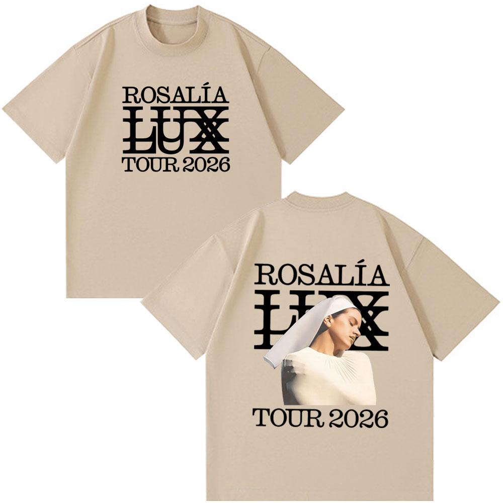 Rosalia LUX Tour Album 2026 Merch T Shirts Summer Unisex Women Tees Casual Cotton Oversized Tshirt Harajuku Couple Funny Tshirts