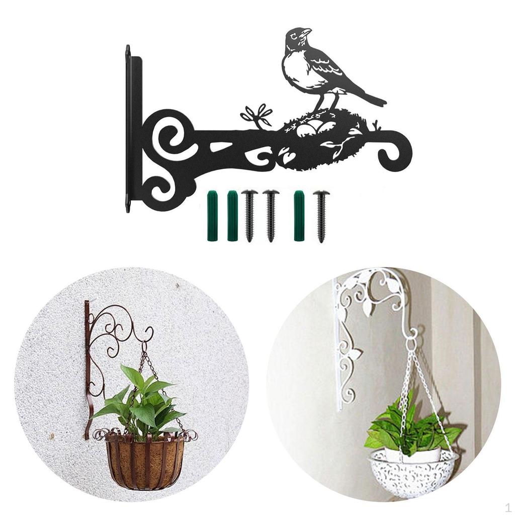 Hanging Plant Basket Iron Bracket Animal Silhouette Heavy Duty Versatile with Screws for Bird
