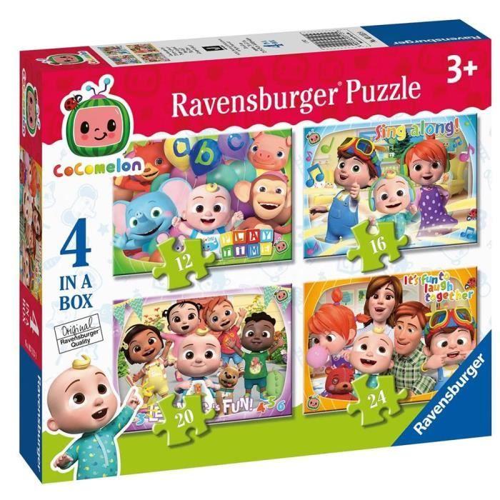 Boîte à Puzzle 4 en 1 - Ravensburger - Cocomelon - Dessins animés et BD - 12, 16, 20 et 24 pièces