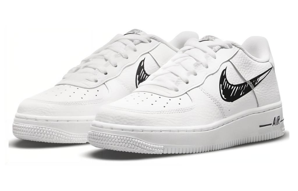 Nike Air Force 1 Low 'Doodle Swoosh - White Black' GS DM3177-100