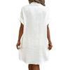 Women's Fashion Summer Spring Solid Color Print Short Sleeve POLO-Neck Casual Dresses