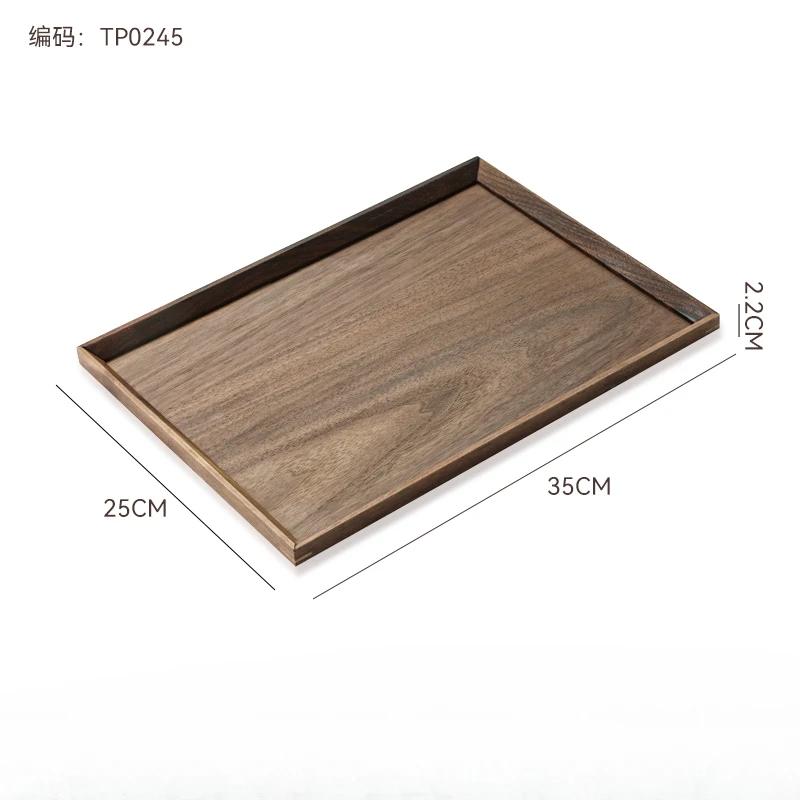 Walnut Tray Rectangular Wooden Tea Tray Mug Tray Afternoon Tea Coffee Storage Tray Solid Wooden Snack Tray
