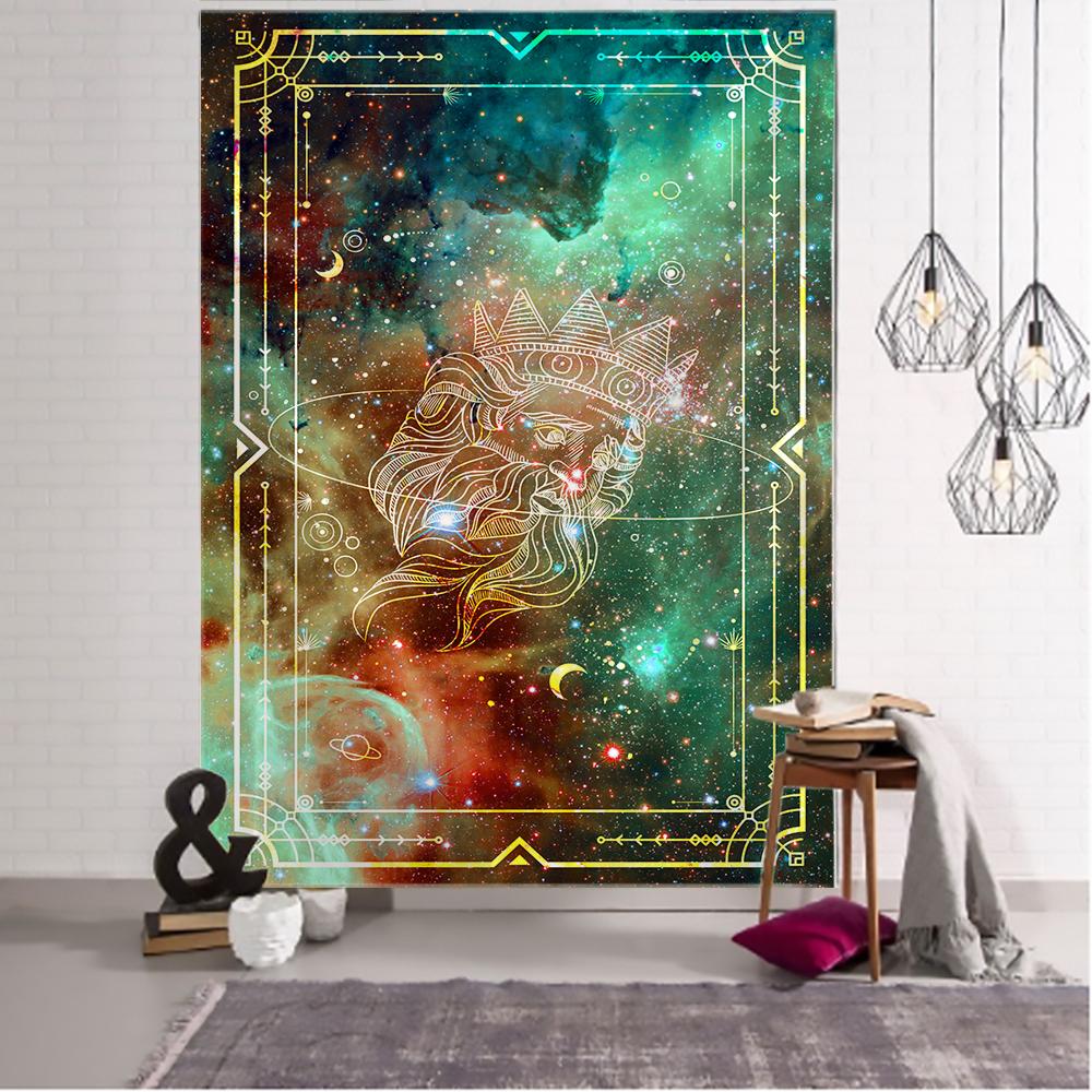 Witchcraft Tarot Tapestry Wall Hanging Colorful Sun Moon Starry Universe Psychedelic Tapiz Witchcraft Wall Cloth Tapestry