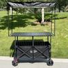 Adjustable Folding Carbon Steel Camping Table and Pushcart