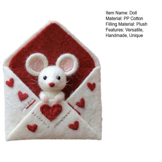 Handmade Felt Mouse Plush Toy Cute Animal Ornament Soft Charming Home Decor Unique Gift for Collectors