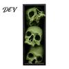 Atmospheric Props for Party 3Pcs Halloween 3 Tier Skull Bookends, Gothic Resin Bookshelf Decor Office, Spooky Office Desk Decorations Skeleton