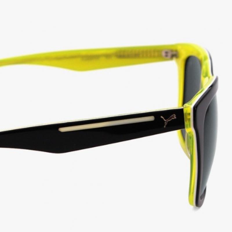 Puma Pu0084sk 001 Ripper Square Horn Rimmed Over Asian Fit Sunglasses