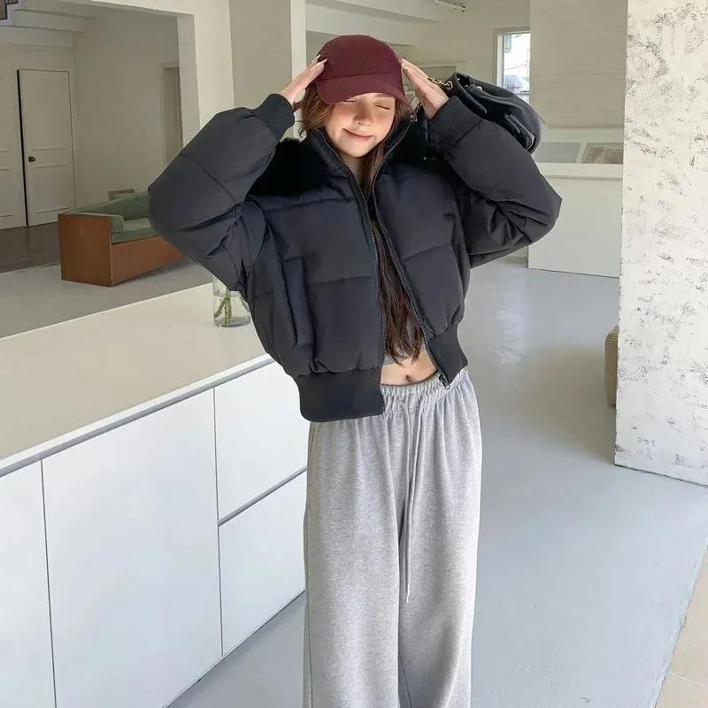 Ladies Down Padded Jacket Lapel Fashion Joker Winter Coat Temperament Korean Women Outwear