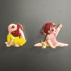 4pcs Set of Japanese Magnetic Fridge Stickers, Featuring a Korean Sporty Self Discipline Girl, Cute Cartoon Designs for Fridge Decoration