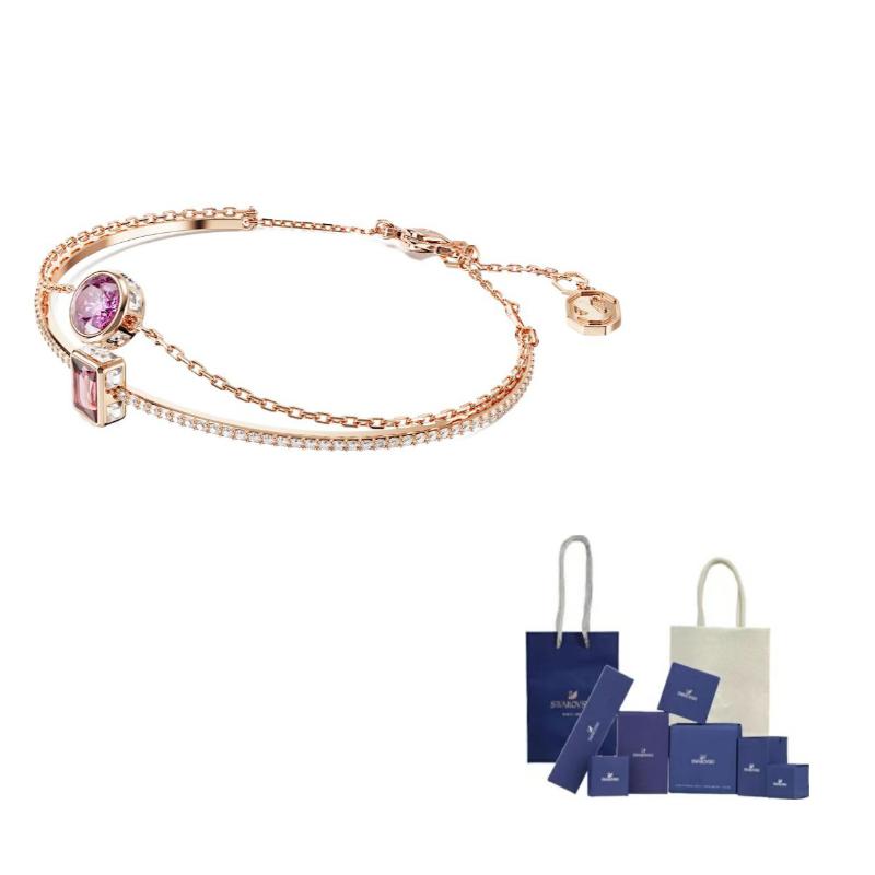 Swarovski Chroma Rose Gold tone Plated Bracelets Womens Rose Gold F-Branded gift bag розового золота