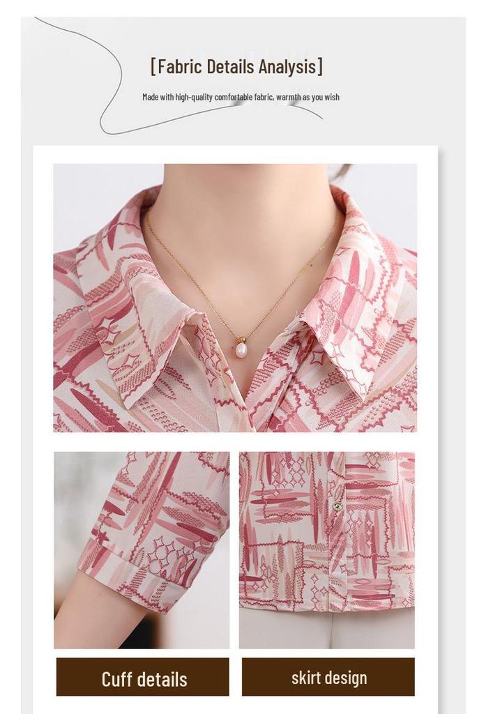 Mother's Summer Shirt: Short-Sleeved Pullover for Women in Their 50s and 60s