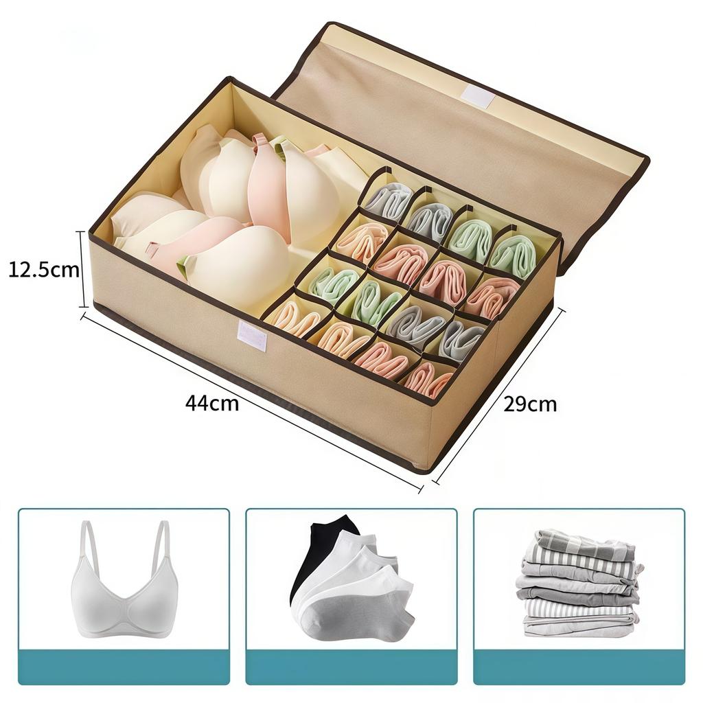 Bedroom Three-in-One Wardrobe Organizer Drawer Style Storage Box for Ties Socks Underwear Lid Dust Proof And Moisture Control