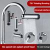 6 In 1 Kitchen Faucet 3 Waterfall Mode Heads 720° Rotating Faucet Sprayer Extended Rain Shower Room Accessories