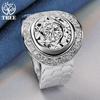 925 Sterling Silber großer runder AAA-Zirkon-Ring-Schmuck