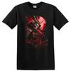 Samurai Skull Graphic T Shirt Red Moon Japanese Style Tee Art Design