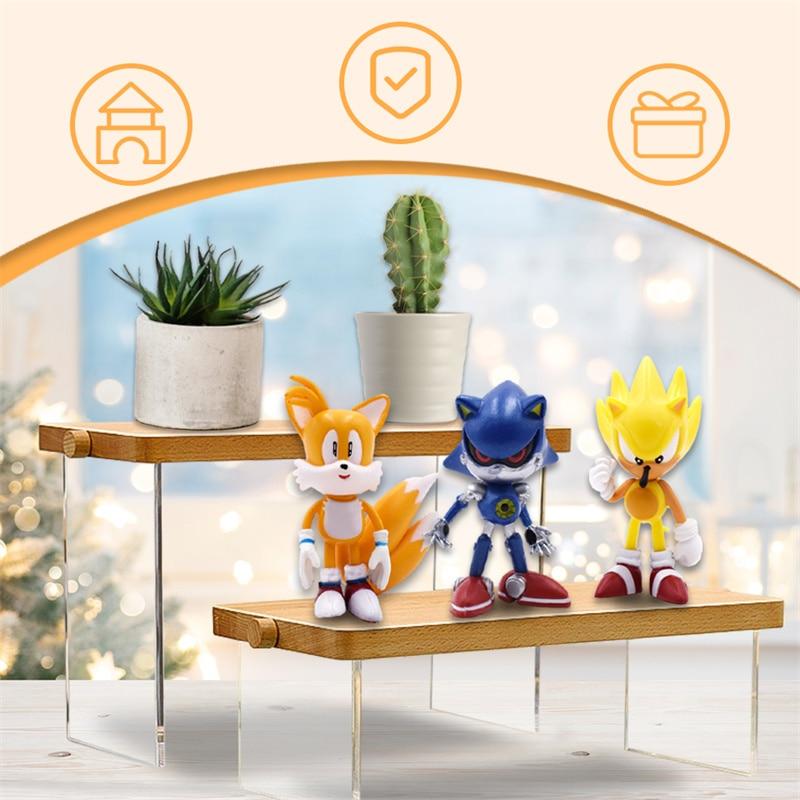 AjieQaQ Sonic the Hedgehog Figurine Set, 6-Piece Multicolor Anime Character Model, 7cm Collectible Display