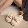 Casual explosive slippers women's outer wear bow versatile summer 2025 new muffin thick bottom one-word cool slippers