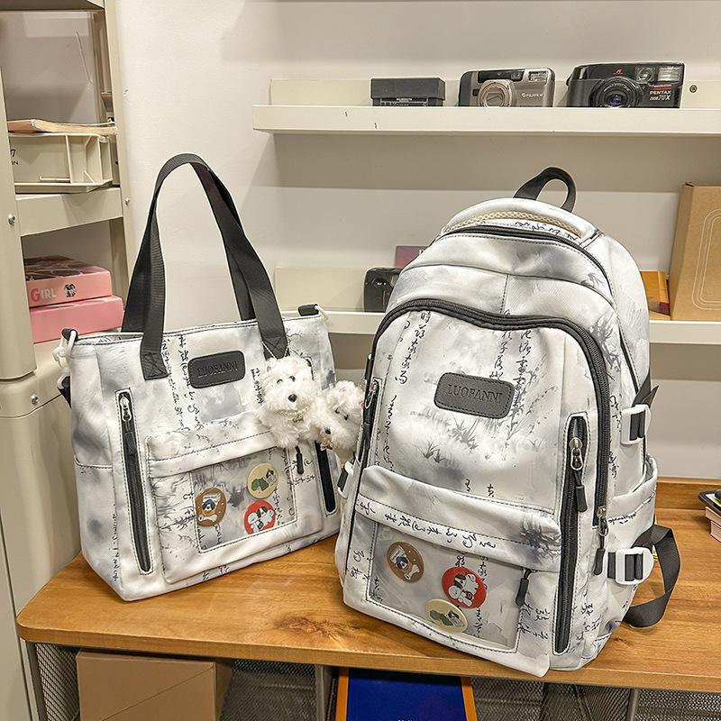 Schoolbag National Style Casual Versatile School Bag Women's Small Fresh Travel Lightweight Backpack Large Capacity Middle and High School Student 