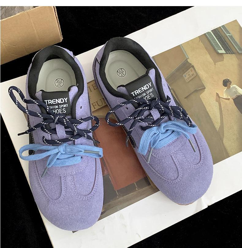 Fashion 2025 New Designer Women's Sneakers Lace Up Mixed Color Ladies Casual Sports Shoes Fashion Chunky Sneakers Comfortable Flat Shoes