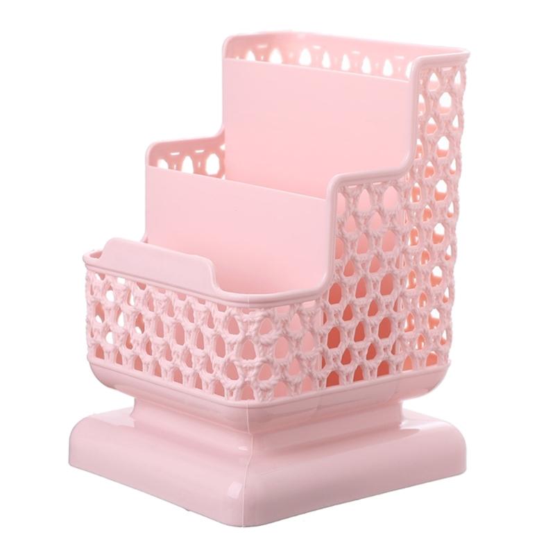 Friendly Hollow Cosmetic Storage Box With Integrated Phone Stand Desktop For Arrangement