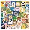 50Pcs Cute Cartoon Animal Stickers Colorful Graffiti Decal For Phone Diary Laptop Scrapbook Guitar Decal Sticker