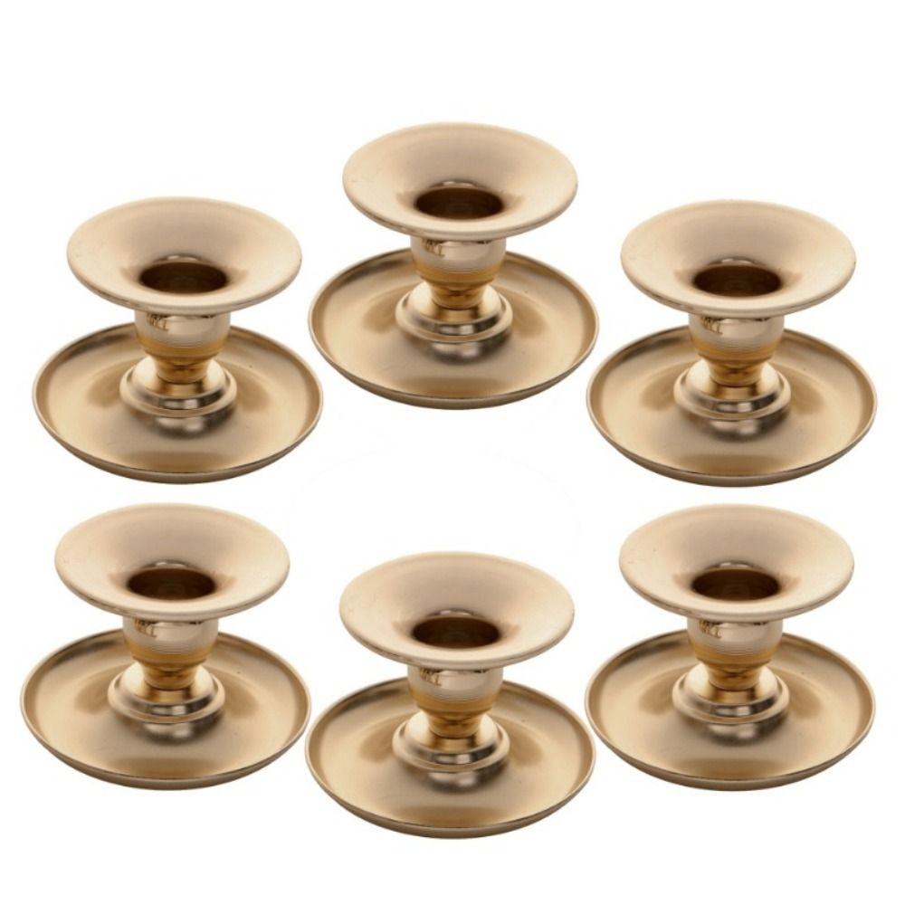 Handmade Round Candlestick Romantic Metal Candle Holder Modern Long Pole Candle Cup  Home