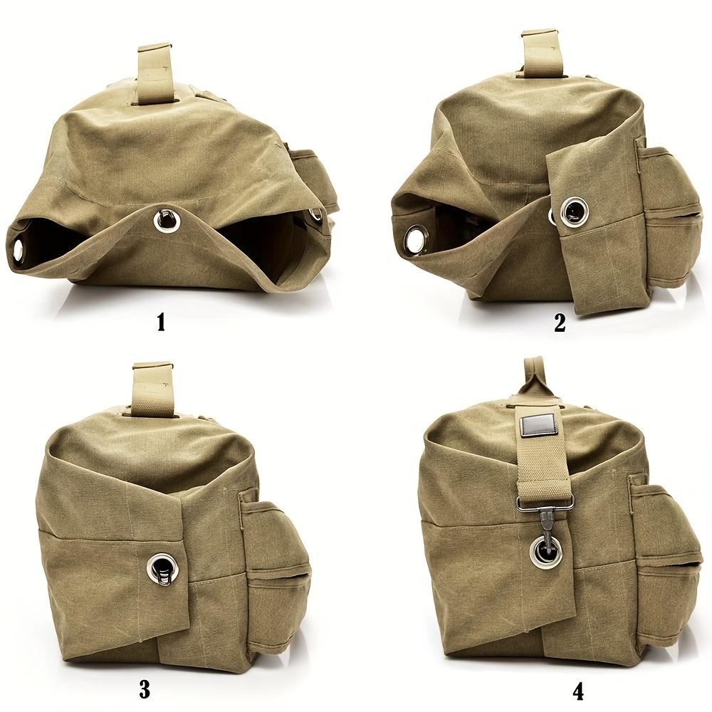 Large Capacity Khaki Canvas Backpack Men's Adjustable Travel Mountaineering Backpack Men's Backpack