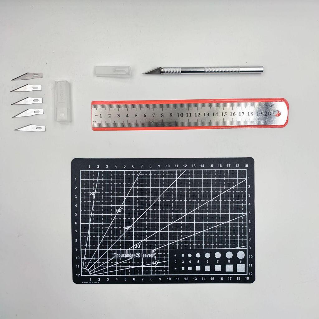 A3/A4/A5 Cutting Board & Stationery Set: Engraving Pen, Ruler, Carving Knife, Mat Board - Multi-piece Handmade Craft Kit