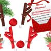 Reindeer Decoration Elk Antler Car Vehicle Nose Horn Costume Decor Set Rudolph Christmas Reindeer Antlers Red Nose Ornaments 1PC