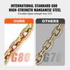 Binder Chain G80 Tie Down Tow Chain with Hooks 3/8"x10.3' 2 Pack 7100 Lbs