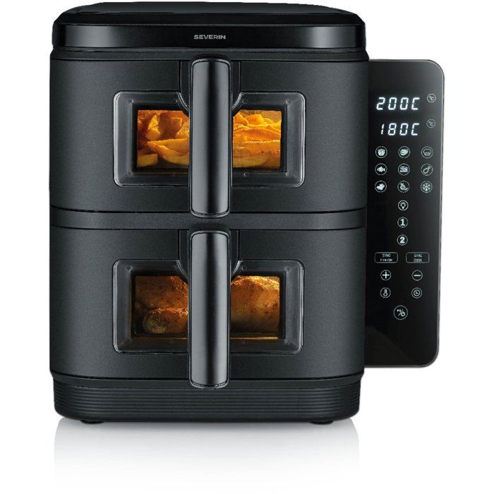 Friteuse sans huile - SEVERIN - AirFryer FR2468 - Capacité 11 L - Double cuve - 9 programmes - Écran tactile - 2600 W - Image 7