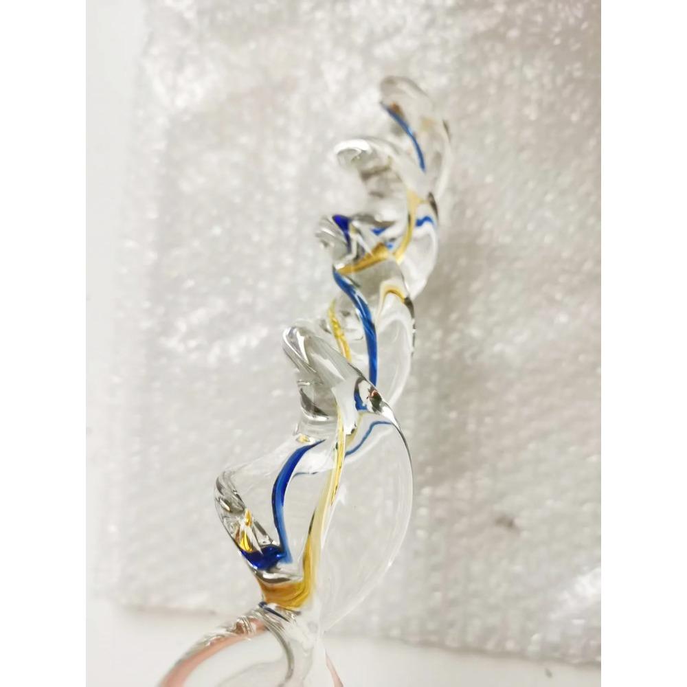 VaHppy Threaded Circle Stained Glass Dildo Adult Sex Toys Anal Plugs Female Masturbation SM  Gay Twisted Twist 4 Styles
