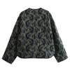 Women Fashion with Pockets Printed Single Breasted Jackets Vintage O-Neck Long Sleeves Female Chic Lady Outfits
