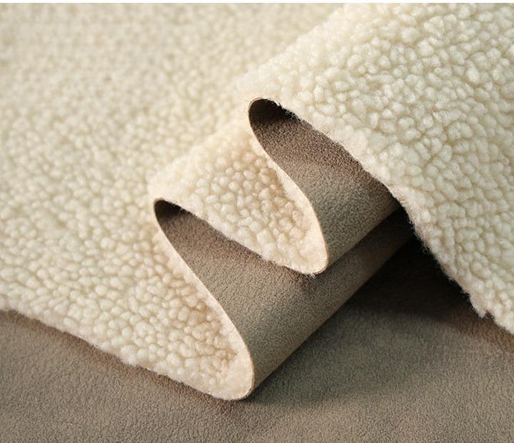 Suede Velvet Composite Lamb Wool Fabric Winter Thickening Warm for Diy Sewing Clothing  Wholesale Cloth