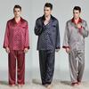 Men's New Long-sleeved Printed Foreign Trade Home Service Silk Pajamas Suit