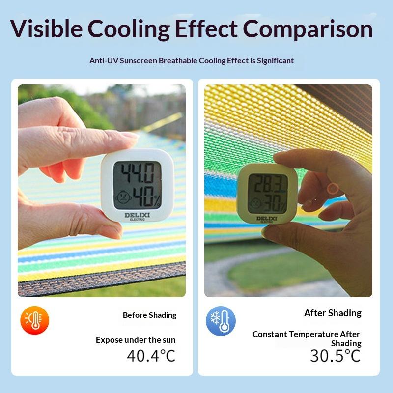 Colorful Striped Sun Shade Net High-Density Breathable Mesh Sunshade Sails Tent For Patio Garden Camping Sun Shade Net