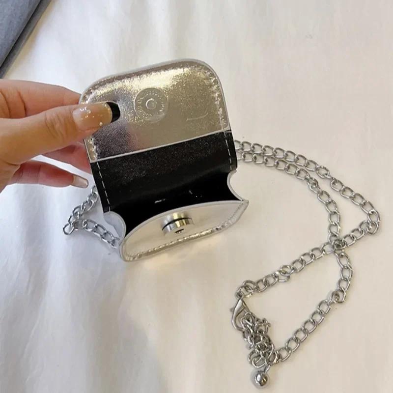 Designer Clutch Coin Purse Handbags Pink PU Leather Crossbody Ladies Bags Y2K Vintage Korean Small Chain Shoulder Bag