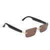 Real Time Translation Glasses Smart Bluetooth Translator Sunglasses Support for GPT DeepSeek Model Gold Brown