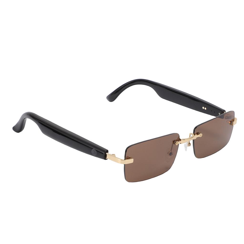 Real Time Translation Glasses Smart Bluetooth Translator Sunglasses Support for GPT DeepSeek Model Gold Brown
